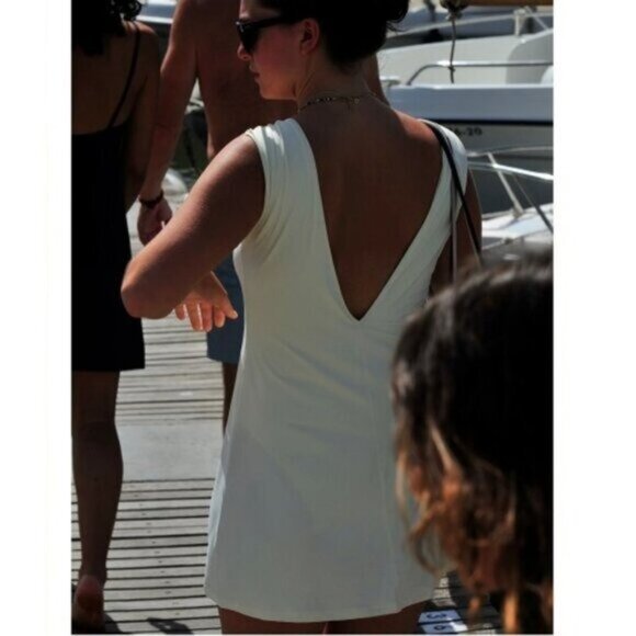 Rivage Alba Swim Dress S NEW Arvorio White Swimsuit Stretch Mini Beach Travel - Picture 2 of 8